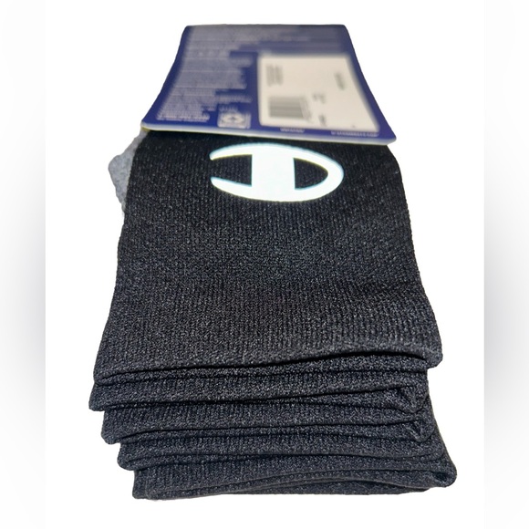 Champion Crew Sock 3 Pair Men’s 6-12 Black Gray Blue w Logo Cushioned NEW $18 - Picture 10 of 11